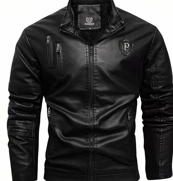 Blouson en cuir noir homme