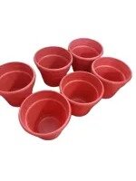 Pack of 6 - Plastic Pots for Cactus Flower Plants 6.25 x 7.5 inches Planters - Brown