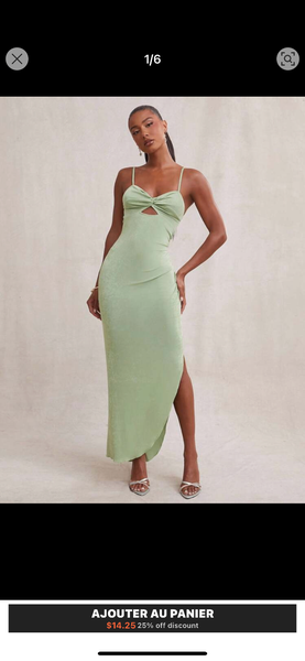 Robe longue élégante verte