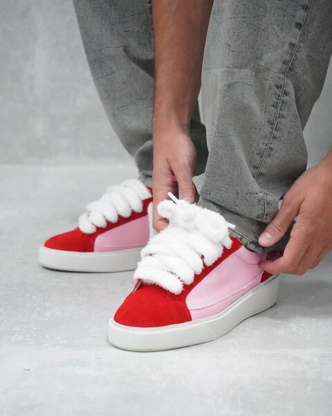 Chaussures rouges et roses pour homme et femme