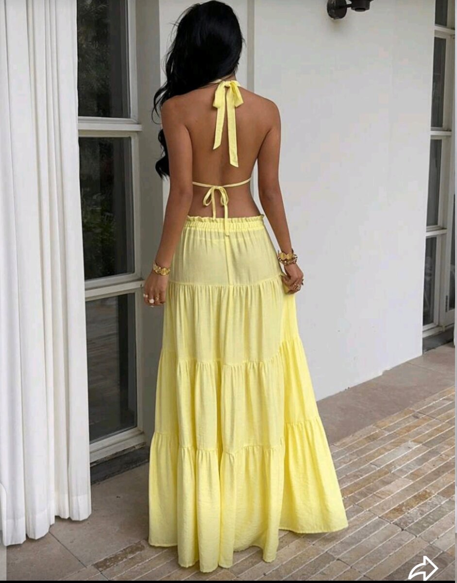 Ensemble d'été jaune bohème