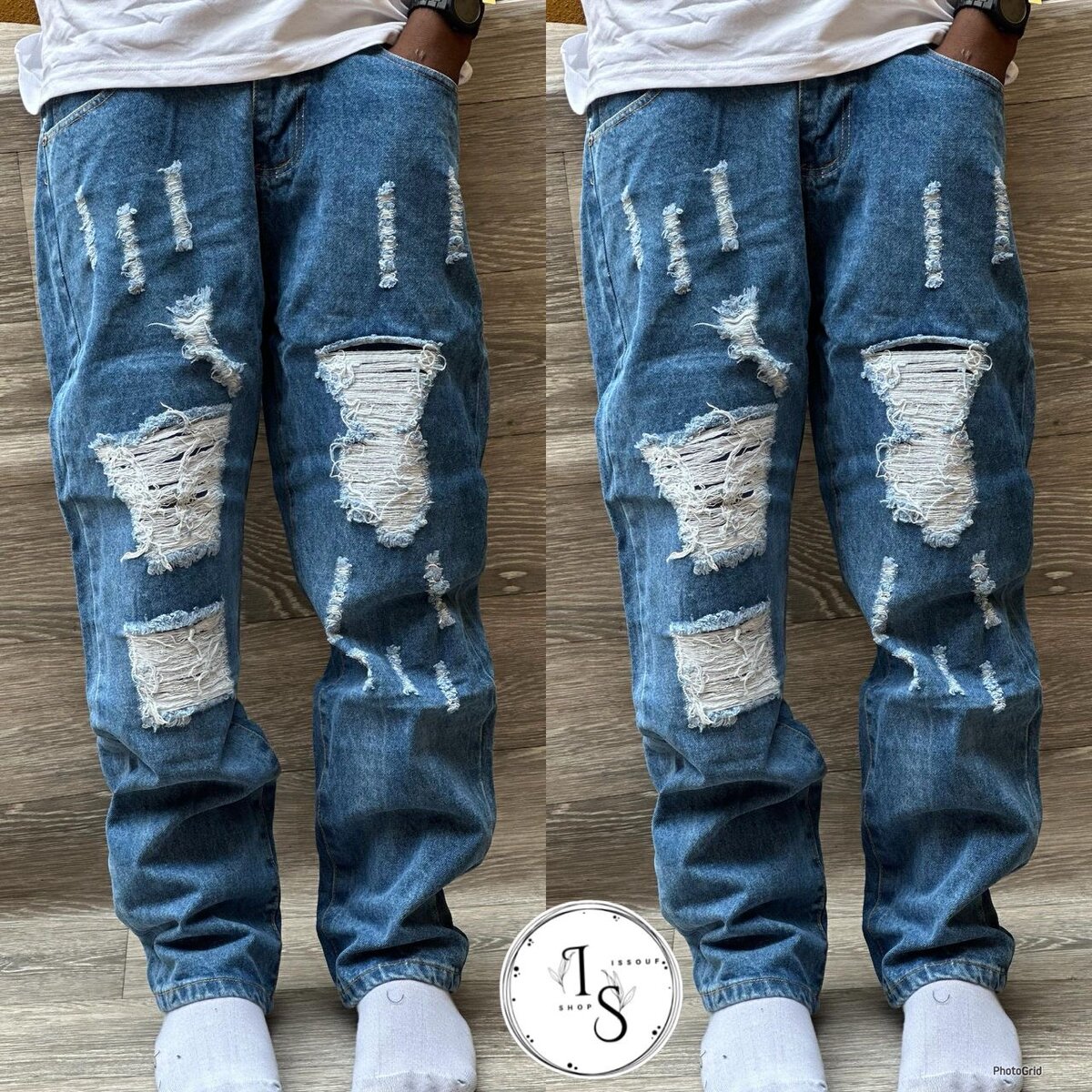 Jeans déchirés tendance unisexes