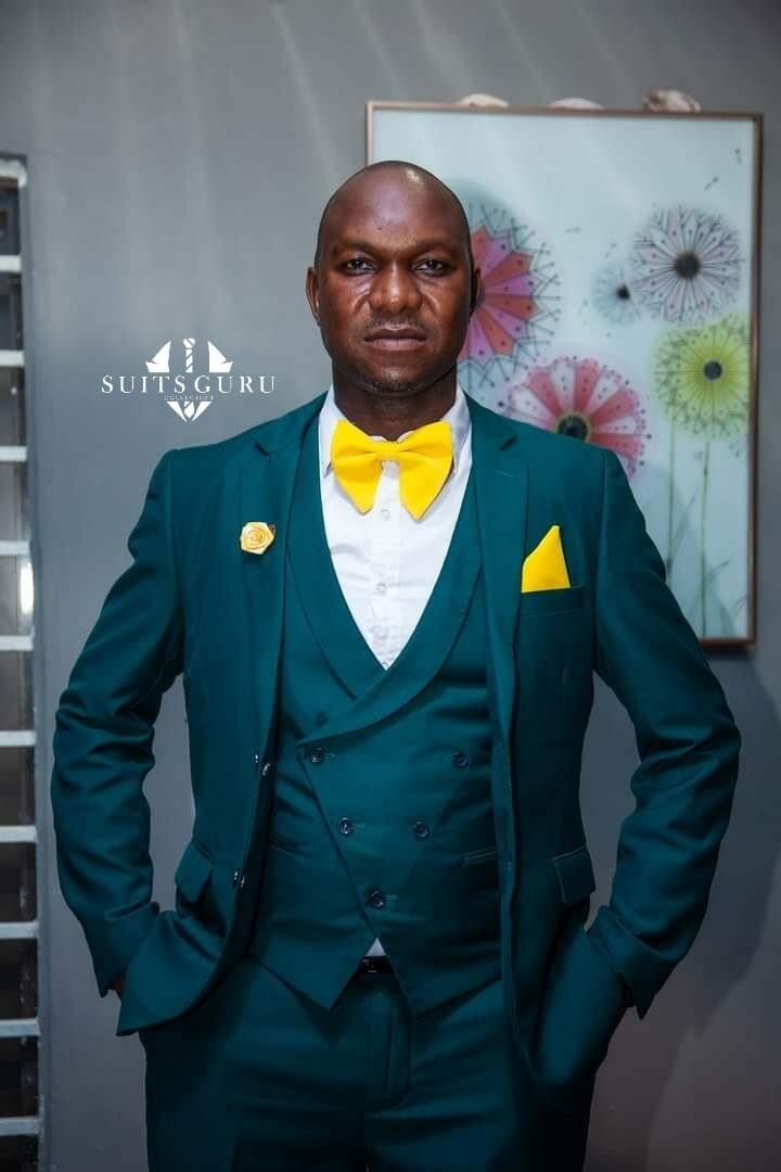 Elegant men's suit green