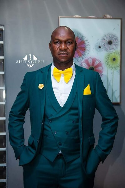 Elegant men's suit green