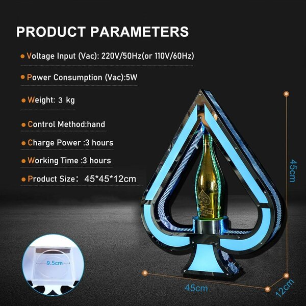 Support LED bouteille club