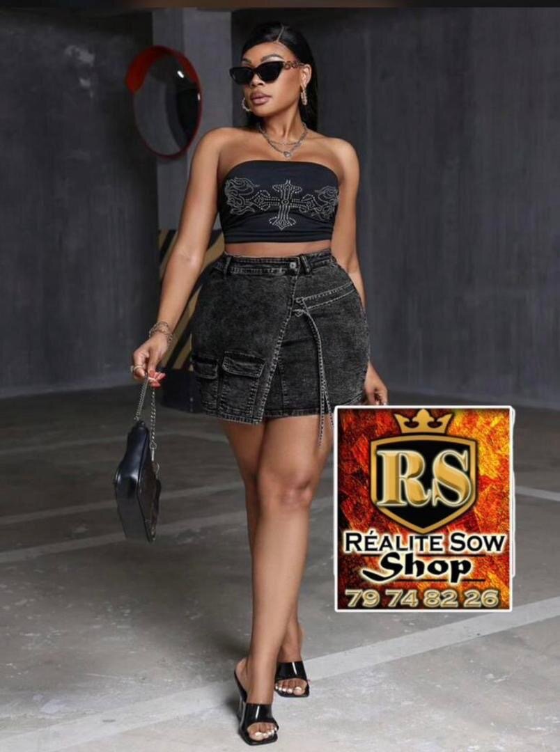 Jupe en jean délavée tendance