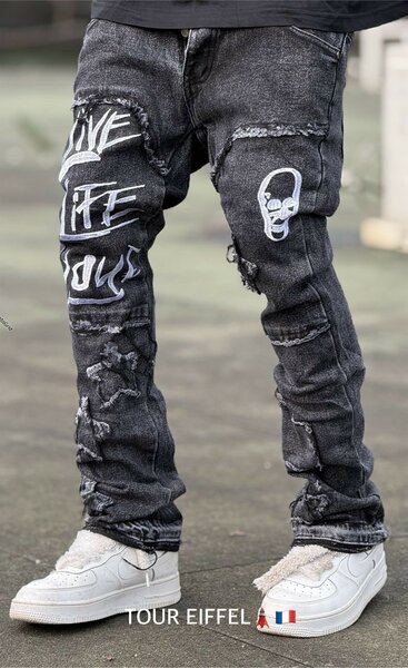 Jeans cargo stylés noirs