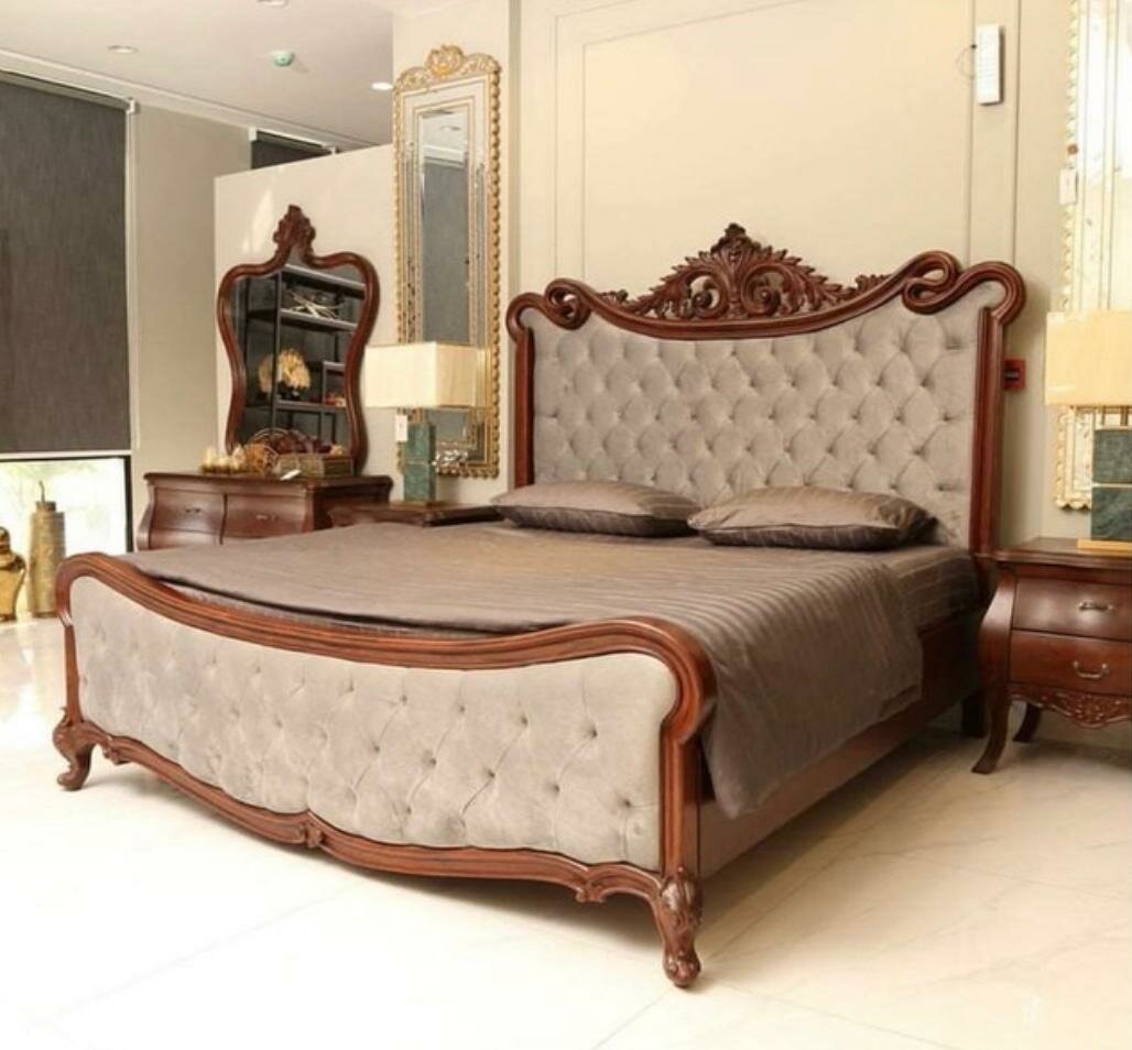 Rose wood total solid bed set