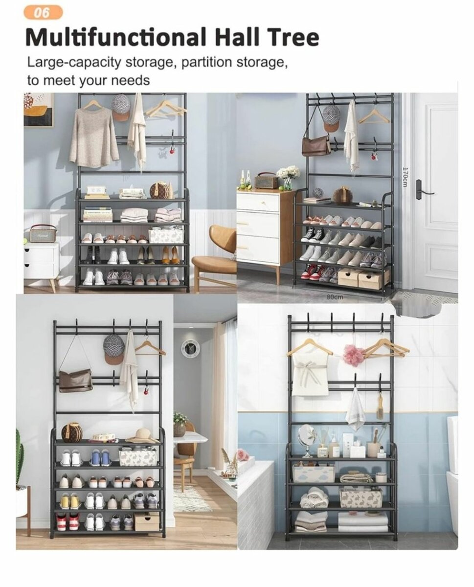 5 LAYERS 3-IN-1 MULTIFUNCTIONAL SHOE COAT RACK