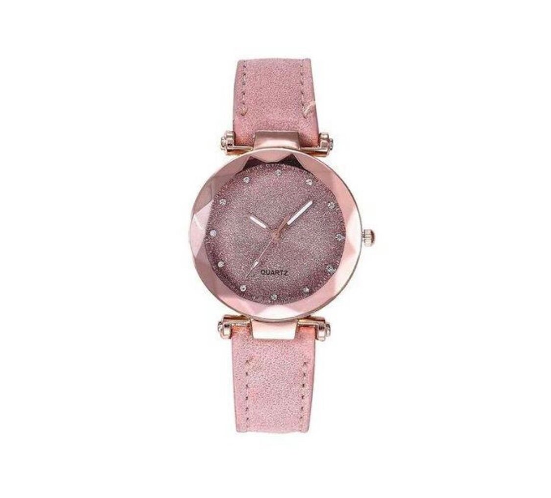 Montre Femme Quartz Rose Pailleté
