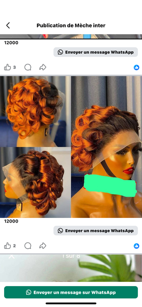 Perruque naturelle à frange