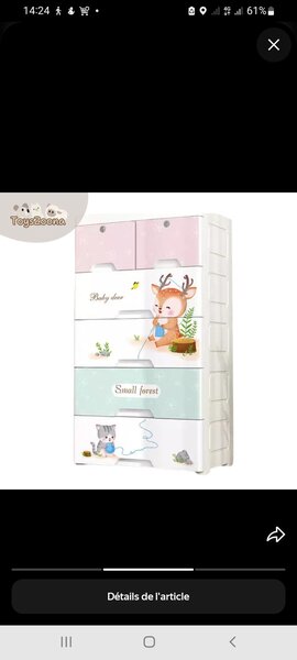 Armoire Enfant avec Décor Animaux