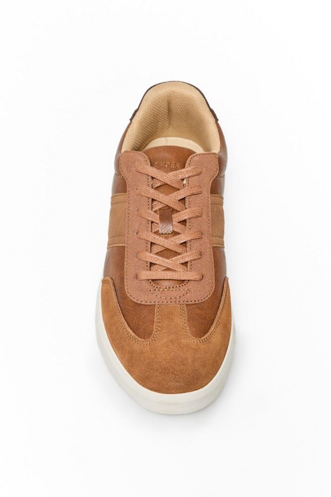 Baskets en cuir marron