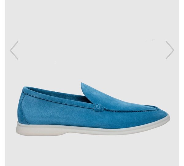 Mocassins en daim bleu homme