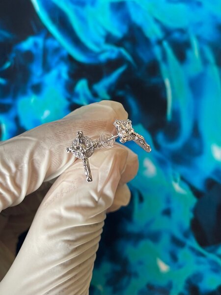 Boucles d'oreilles design argent