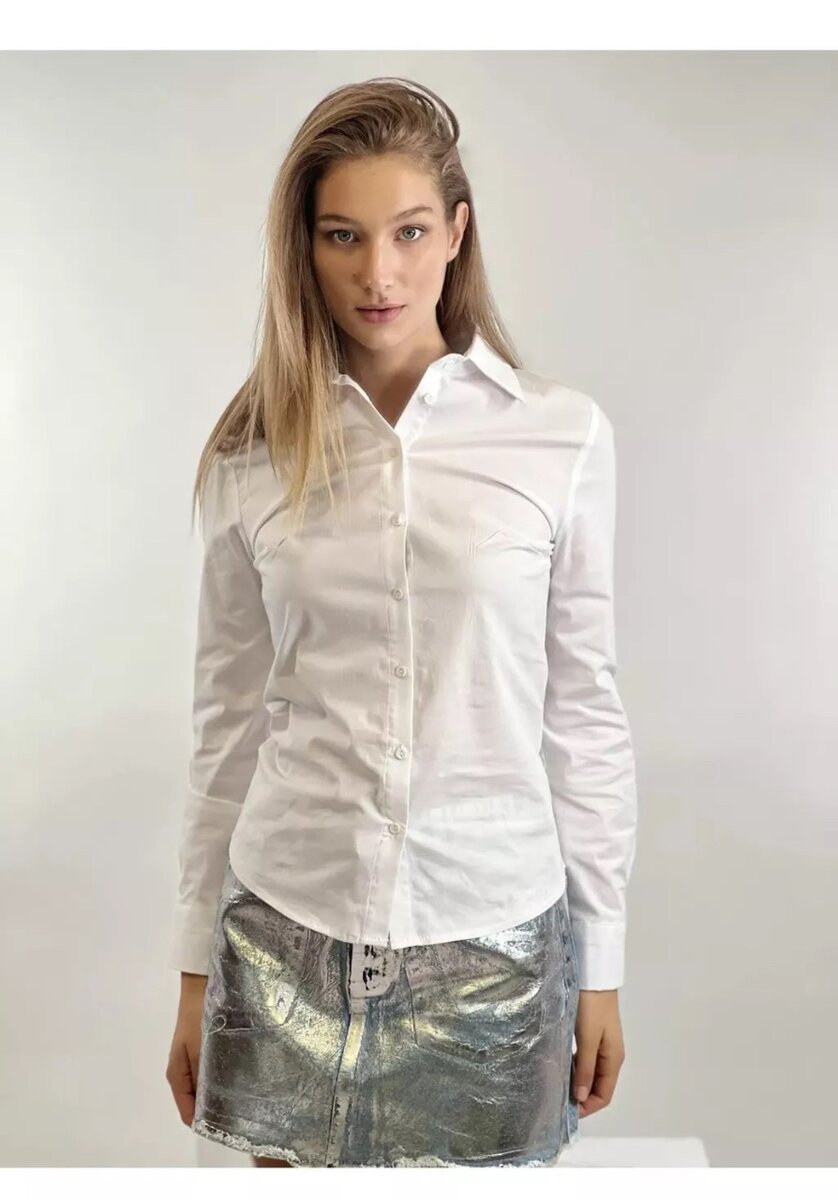 Белая классическая рубашка женская