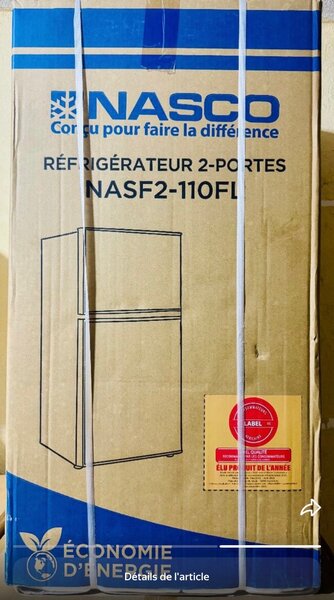 Réfrigérateur 2 portes Nasco