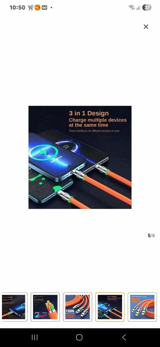 Câble de charge 3 en 1 LED