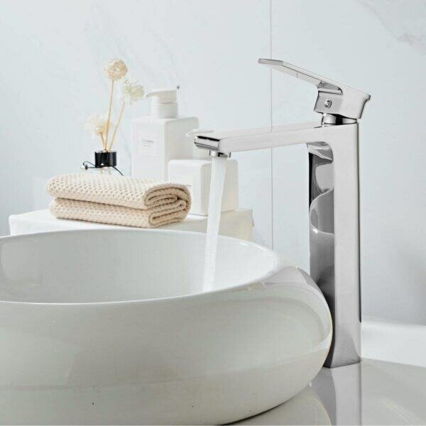 Sleek Chrome Bathroom Faucet