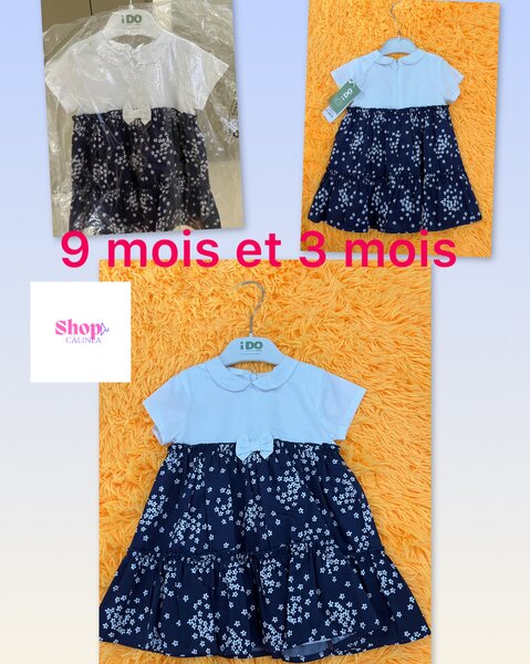 Robe Bébé Fleurs Bleues