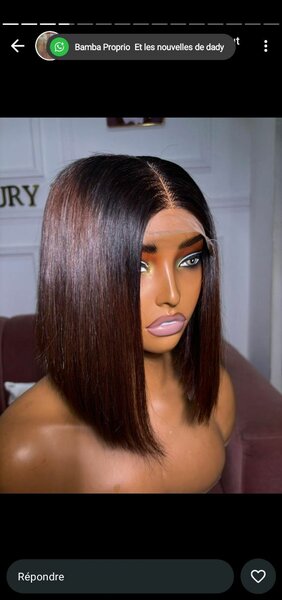 Perruque lisse en dentelle frontale