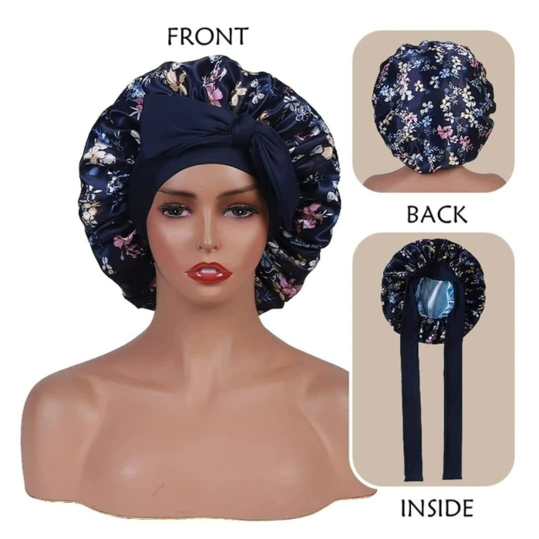 Bonnet en satin réversible