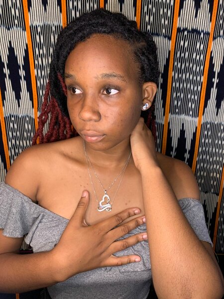 Silver Heart Infinity Necklace with Tanzanite