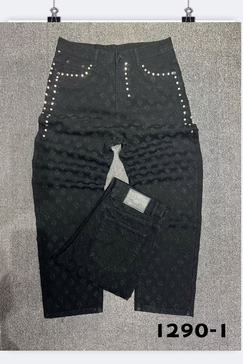 Jeans noirs à motifs élégants