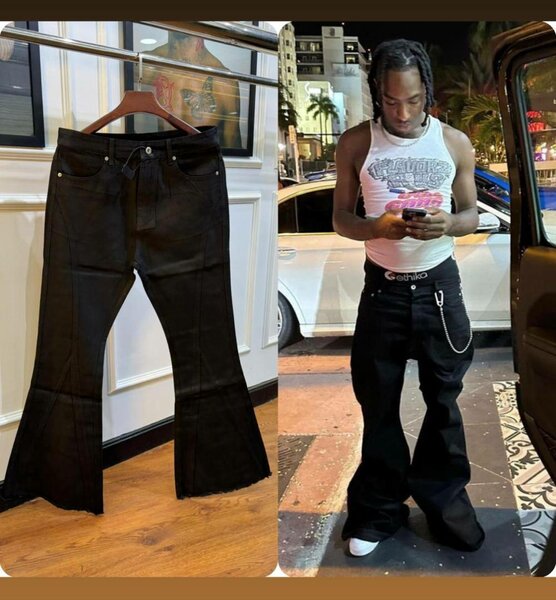 Jean noir évasé tendance