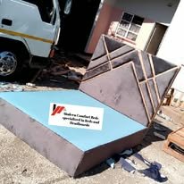 custom made bed with a high base