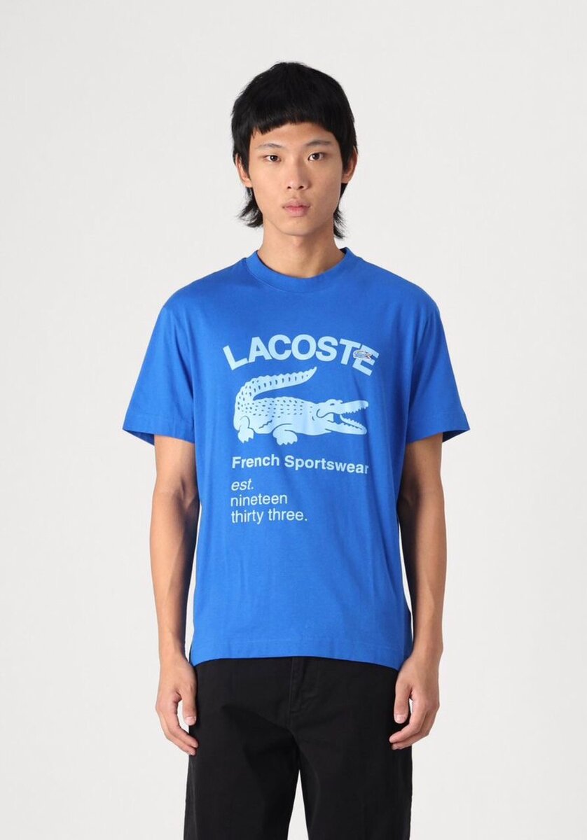 T-shirt bleu Lacoste sport