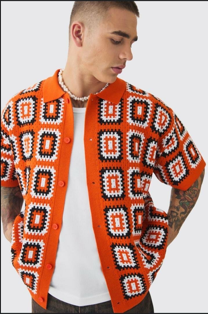 Chemise homme crochet colorée