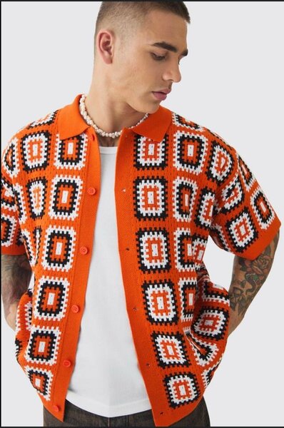 Chemise homme crochet colorée