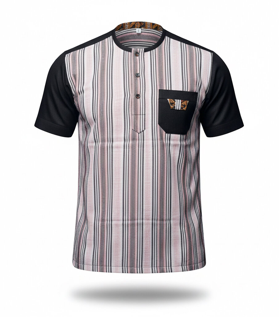 T-shirt rayé à poche