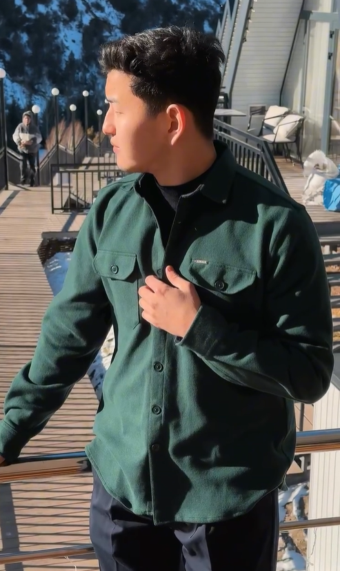 рубашка мужская зеленая