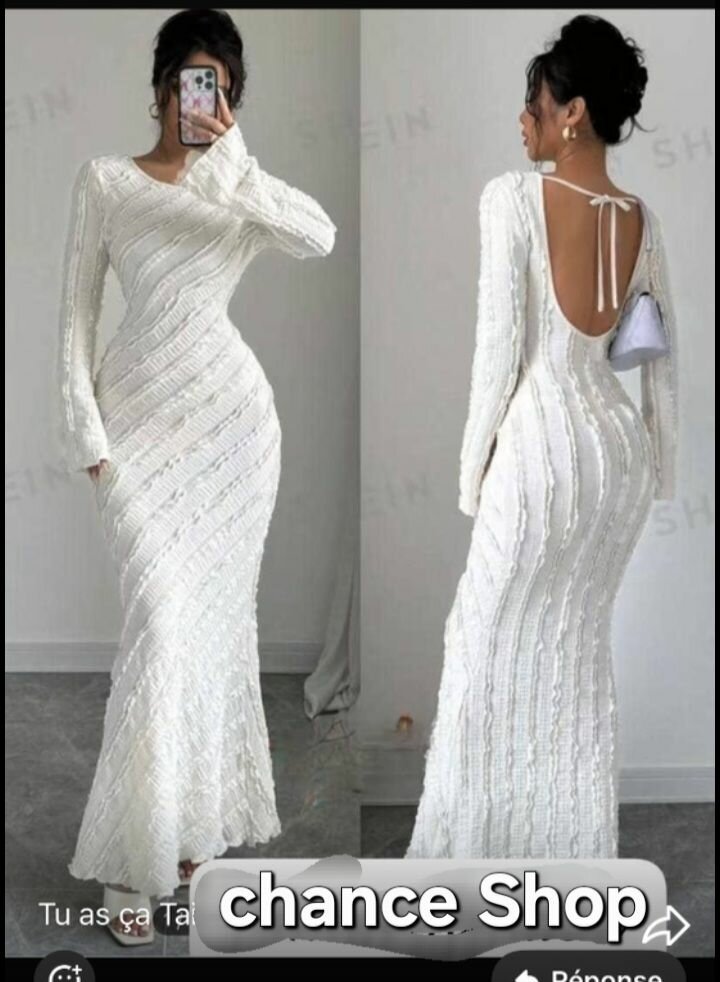 Robe longue élégante blanche