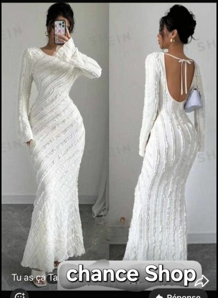 Robe longue élégante blanche