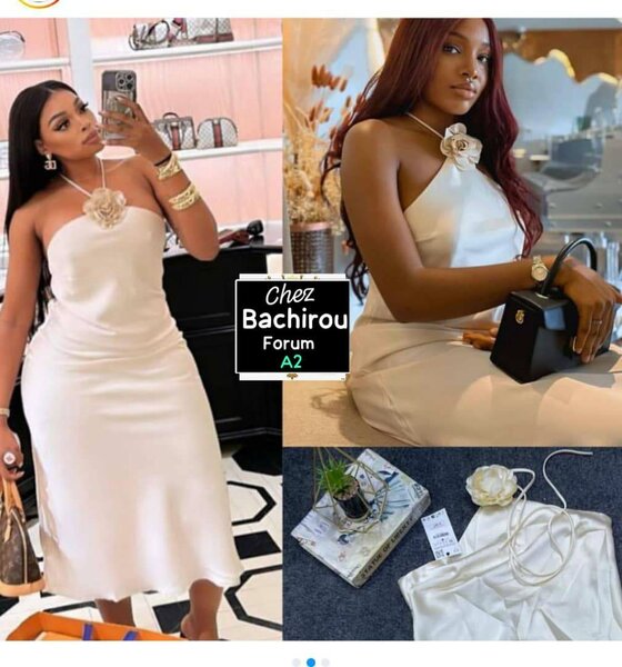 Robe Élégante en Satin Blanc