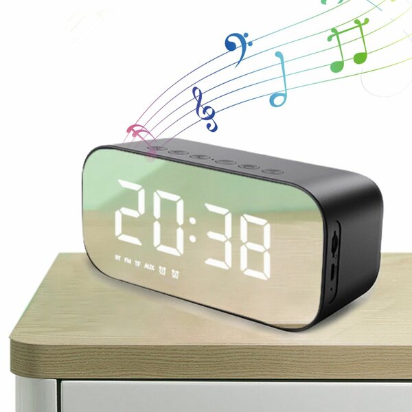 Alarm clock wireless digital and rechargeable  Bluetooth