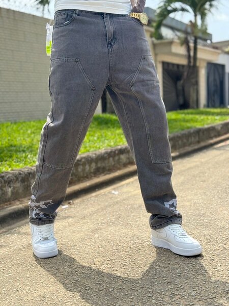 Jean baggy en denim gris