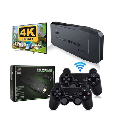 Mini Console Arcade Game Stick Lite 4K HDMI + 2 Manettes Sans Fil Plus De 3500 Jeux
