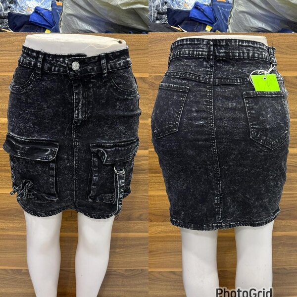 Jupe en jean délavée tendance