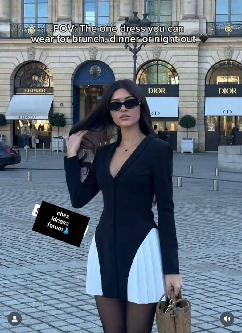 Robe élégante noir et blanc