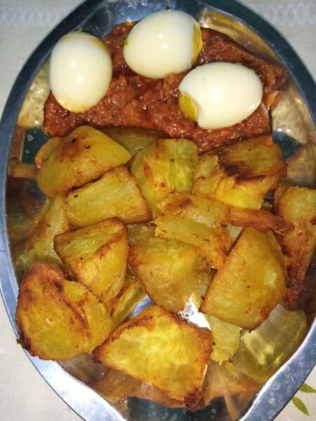 Patate croustillante et œufs