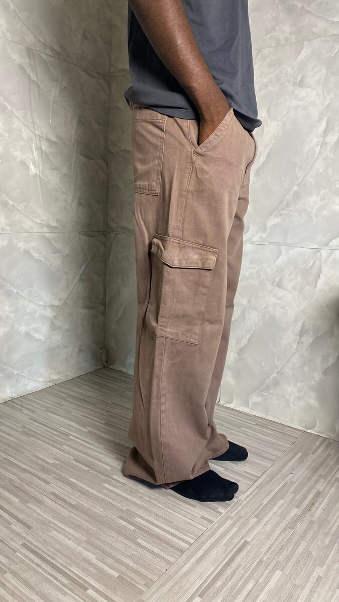 Pantalon cargo marron homme