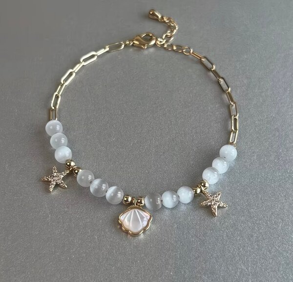 Bracelet coquillage doré