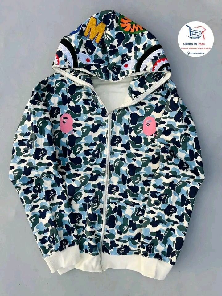 Sweat à capuche camouflage Bape