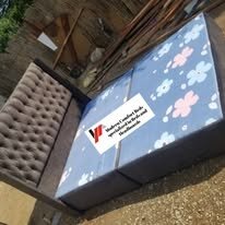 custom made bed with a high base