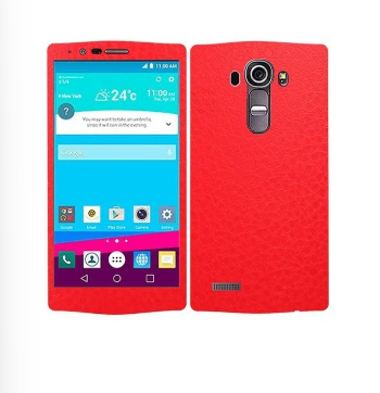 G4 Red Common Leather Texture Mobile Skin