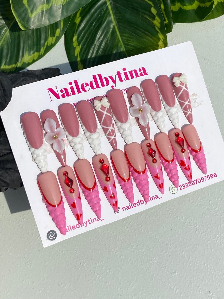 Handmade gel press on nails